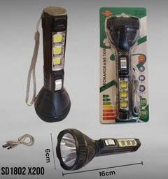 LINTERNA LED + BALIZA RECARGABLE SD-1802 EN BLISTER