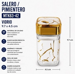 SALERO/PIMENTERO DISEÑO MARMOL 9.7X4.5CM MTK63-42