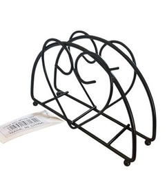 SERVILLETERO SEMICIRCULAR DE METAL NEGRO MTK6-227 13.5X8CM