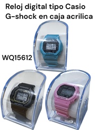 RELOJ PULCERA DIGITAL TIPO CASIO G-SHOCK EN CAJA ACRILICA WQ15612