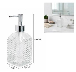 DOSIFICADOR DE VIDRIO TRANSPARENTE LABRADO 7X19CM RK26020291