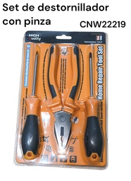 SET DE DESTORNILLADOR CON PINZA 23603 HIGH QUALITY CNW 22219