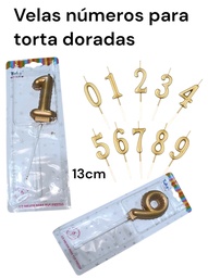 VELAS NUMERO DORADAS TUKY EN BLISTER