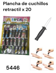 PLANCHA DE CUCHILLO PLASTICOS RETRACTIL X 20 EN BLISTER 5446
