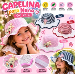 CAPELINA NENA CON APLIQUE RAYADO 26-3