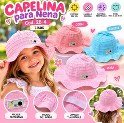 CAPELINA NENA TELA CON VOLADO COLORES LISOS COD 26-4