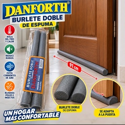 BURLETE PARA PUERTA DOBLE DE GOMA ESPUMA DANFORTH 91 CM