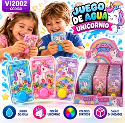 JUEGO DE AGUA UNICORNIO UN BOTON VI2002 CAJA EXIVIDORA