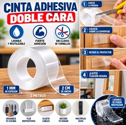 CINTA ADHESIVA DOBLE FAZ 1mm x 2cm NC6214