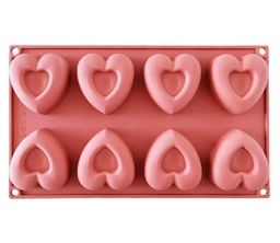MOLDE SILICONA FORMA DE CORAZON X8 30CM KC59484