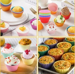 MOLDE PIROTIN DE SILICONA P/ MUFFIN X12 DIFERENTES COLORES EN BOLSA KC58079