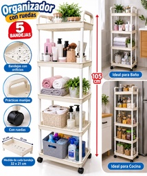 ORGANIZADOR CON RUEDITAS 5 BANDEJAS 105CM ALTO