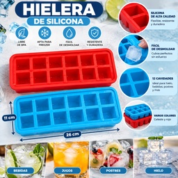 MOLDE DE SILICONA PARA CUBOS DE HIELO 26X11CM KC58064