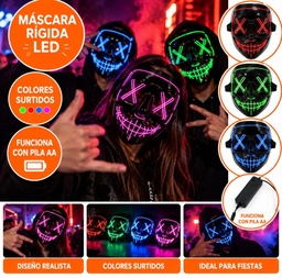 MASCARA RIGIDA HILO LED LA PURGA COLORES VARIOS GZ-22029