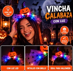 VINCHA HALLOWEEN CALABAZA CON LUZ 1902-3