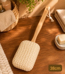 ESPONJA DE BAÑO MANGO RECTO DE MADERA 38CM BA8195