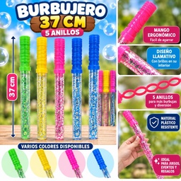BURBUJERO 37CM 5 ANILLOS COLORES VARIOS 849549