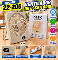 VENTILADOR RECARGABLE DE ESCRITORIO CUADRADO DESK