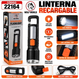 LINTERNA RECARGABLE CON GANCHO WW118A CAJA 22164