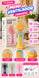 [YY3549] MINI VENTILADOR CON BASE COLORES VARIOS 7X16CM YY3549