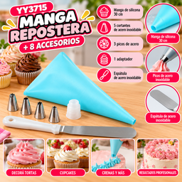 [YY3713] SET MANGA REPOSTERA C/ 5 PICOS Y UNA ESPATULA EN BLISTER YY3713