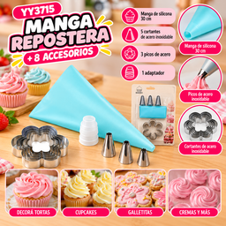 [YY3715] SET MANGA REPOSTERA C/ 3 PICOS Y 5 CORTANTES DIFERENTES TAMAÑOS YY3715