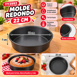 [YY3992] MOLDE REDONDO ANTIADHERENTE COCINA Y DISEÑO 7X22CM YY3992