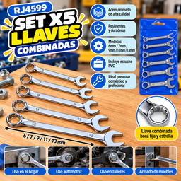[RJ4599] SET X5 LLAVES COMBINADAS